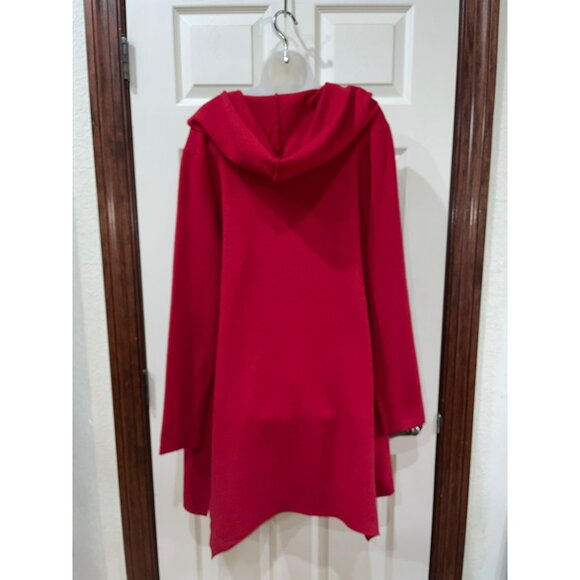 Vertigo Paris Red Hooded Open Front Cardigan W/ Pockets L - Picture 8 of 8